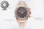 Replica QF Factory Swiss Rolex Daytona V3 Rose Gold Case Brown Dial 4130 Movement 